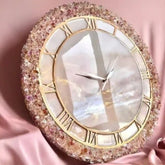 Buy Luxurious Abstract Pink Geode Theme resin wall clock